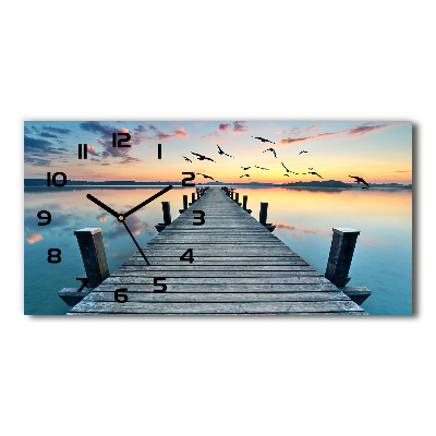 Horizontal wall clock Wooden pier