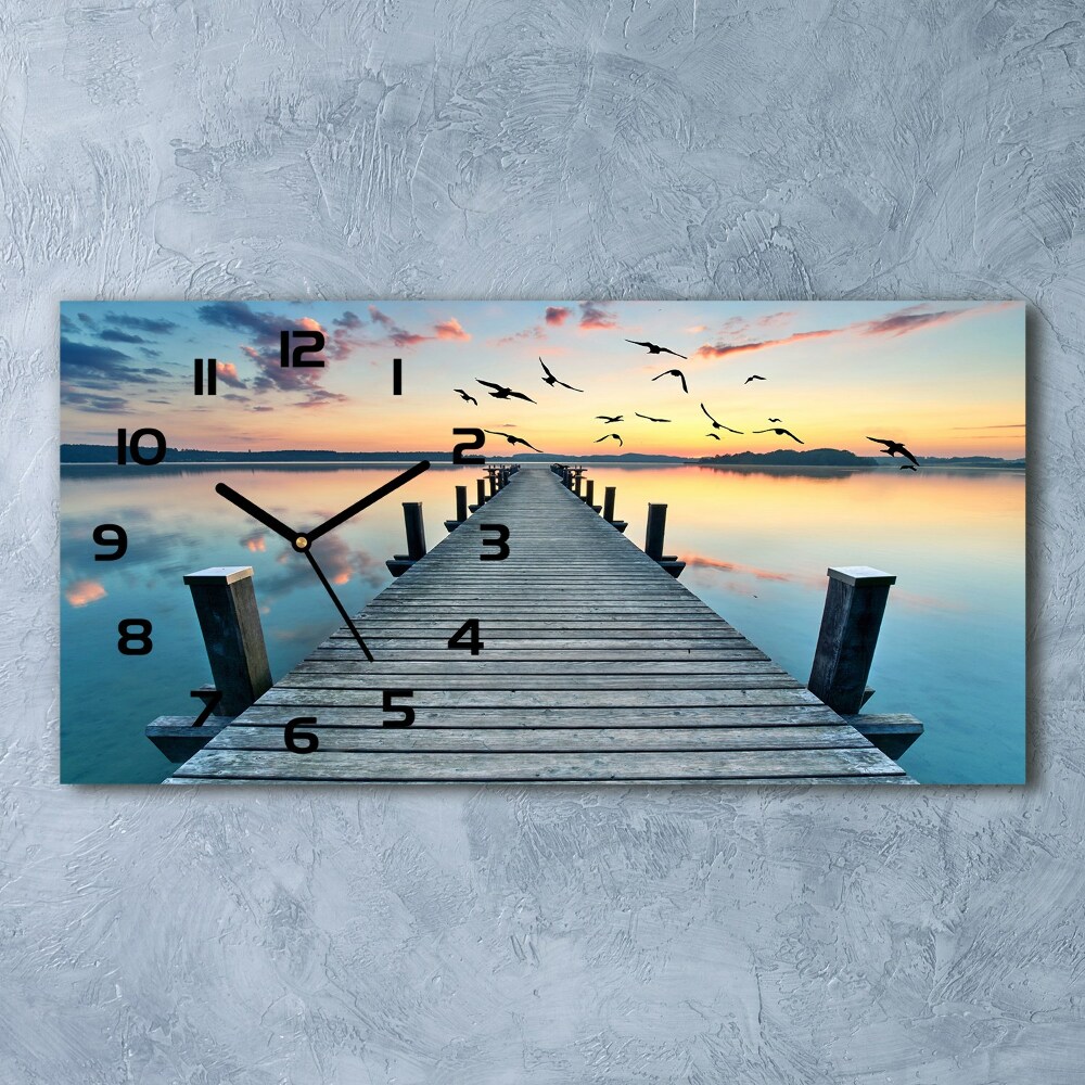 Horizontal wall clock Wooden pier