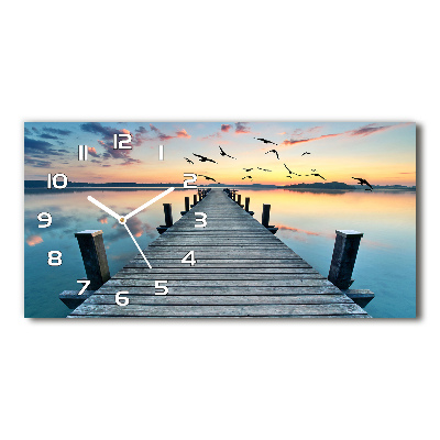 Horizontal wall clock Wooden pier