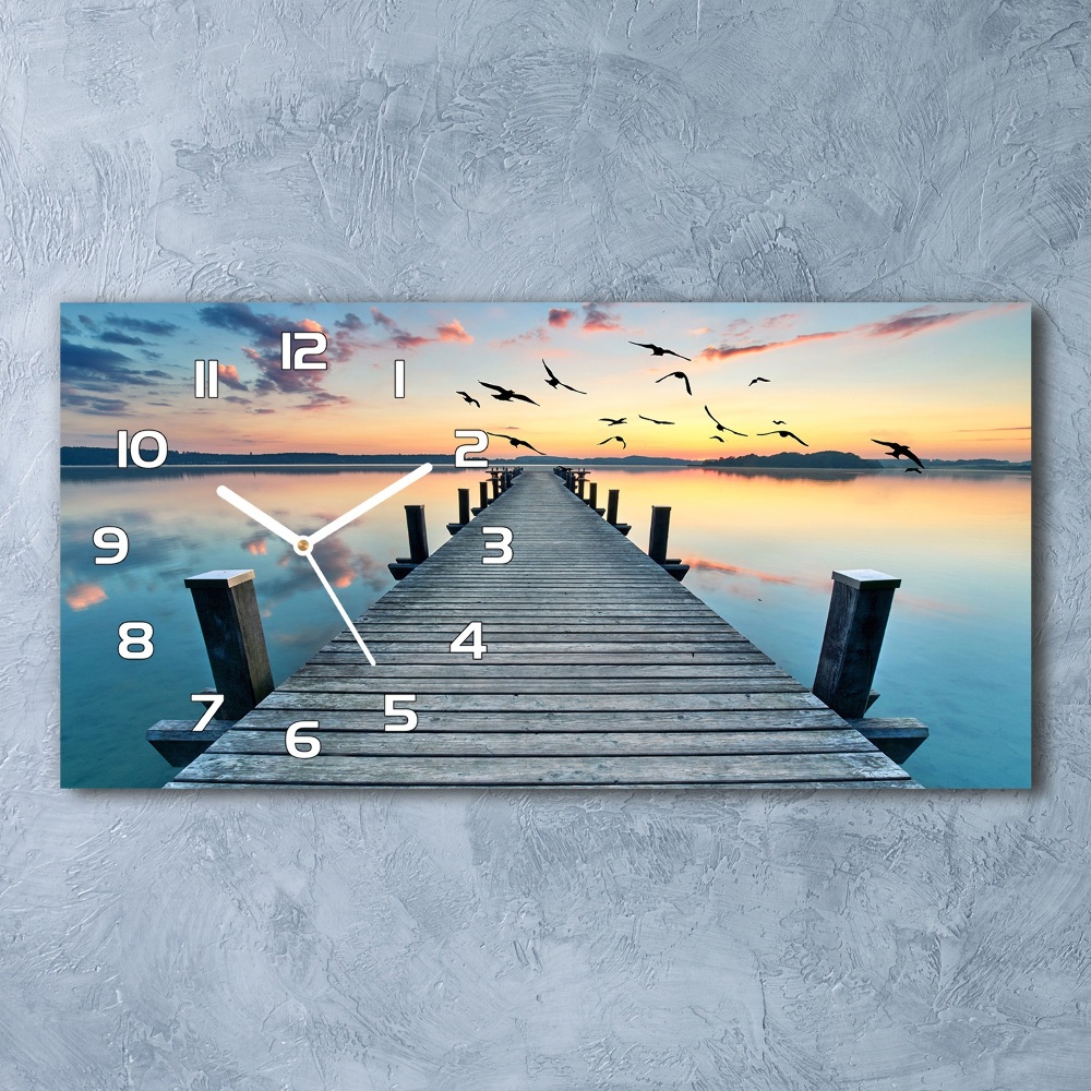 Horizontal wall clock Wooden pier