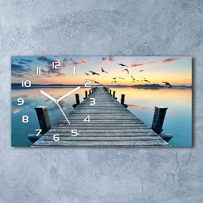 Horizontal wall clock Wooden pier