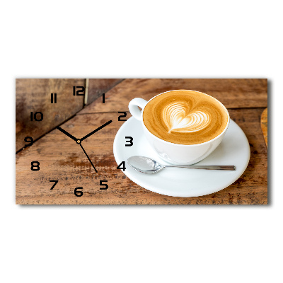 Horizontal wall clock Coffee in a cup