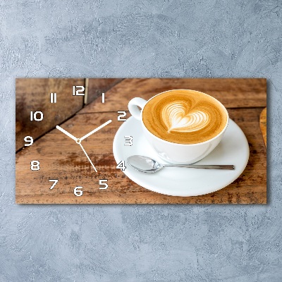 Horizontal wall clock Coffee in a cup