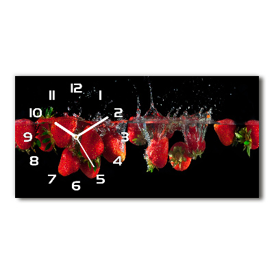 Horizontal wall clock Strawberries under water