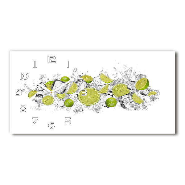 Horizontal rectangular wall clock Ice dice lime