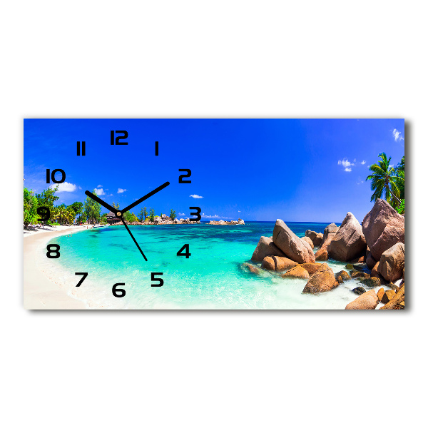 Horizontal wall clock Seychelles beach