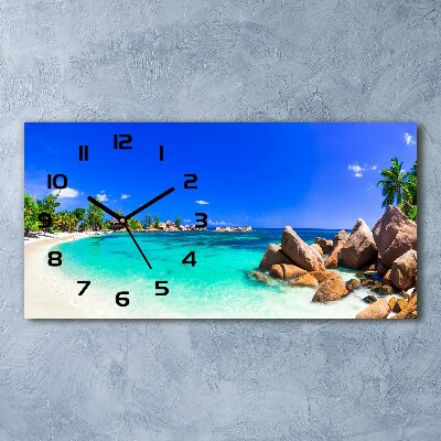 Horizontal wall clock Seychelles beach