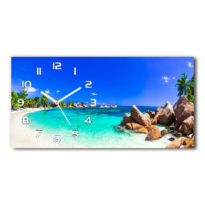 Horizontal wall clock Seychelles beach