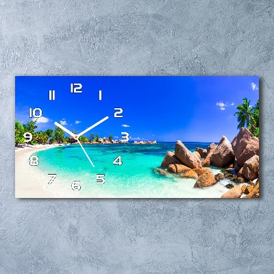 Horizontal wall clock Seychelles beach