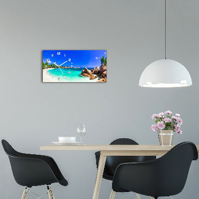 Horizontal wall clock Seychelles beach