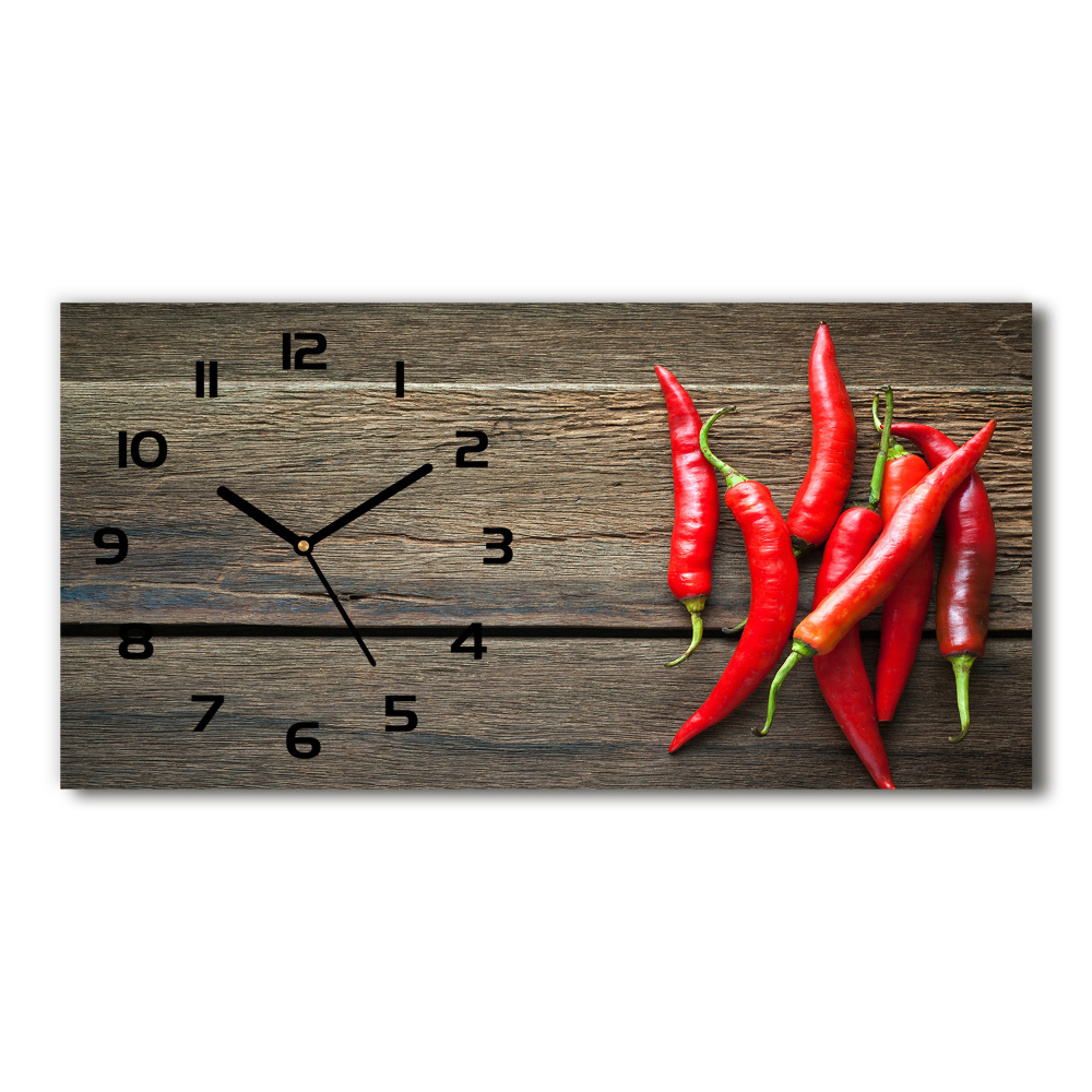 Horizontal wall clock Chilli peppers