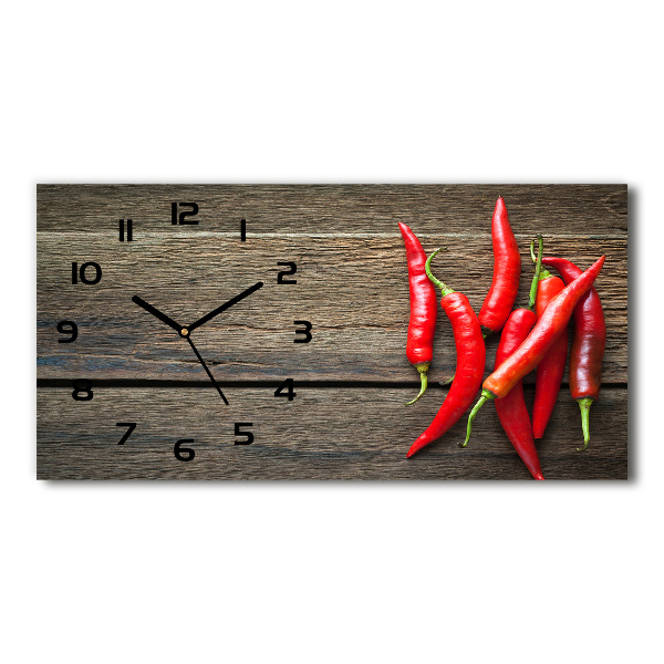 Horizontal wall clock Chilli peppers