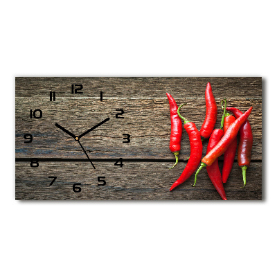 Horizontal wall clock Chilli peppers