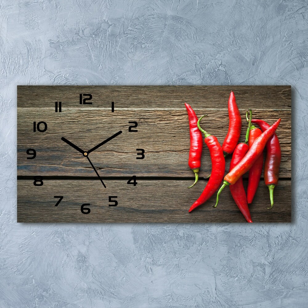 Horizontal wall clock Chilli peppers