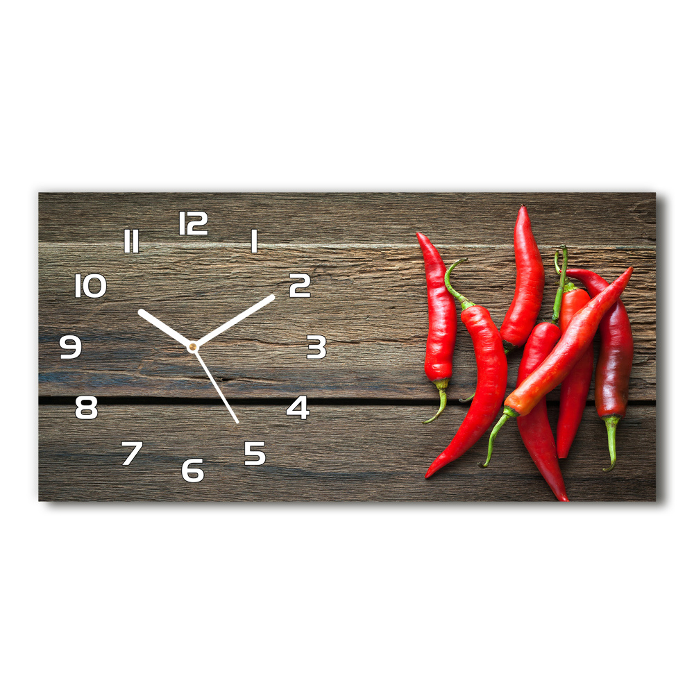 Horizontal wall clock Chilli peppers