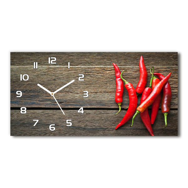 Horizontal wall clock Chilli peppers