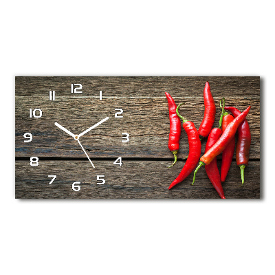 Horizontal wall clock Chilli peppers