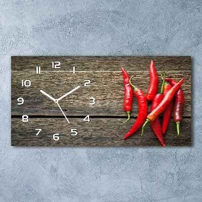 Horizontal wall clock Chilli peppers