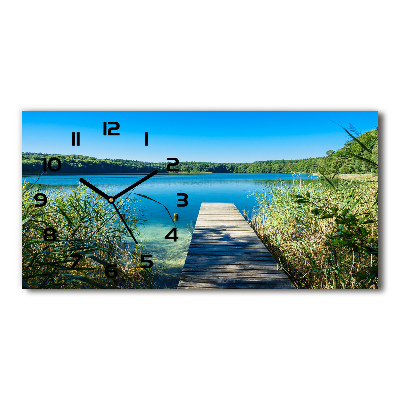 Horizontal rectangular wall clock Pier by the lake