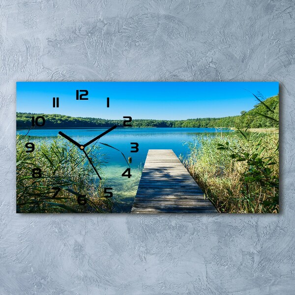 Horizontal rectangular wall clock Pier by the lake