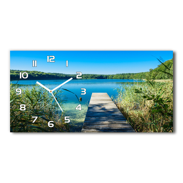 Horizontal rectangular wall clock Pier by the lake