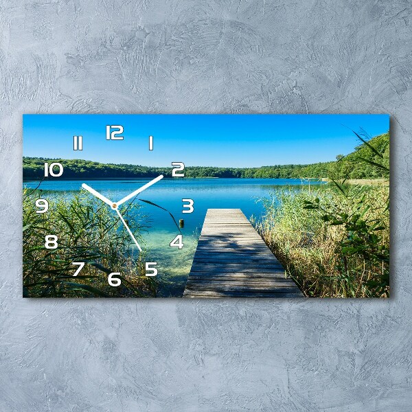 Horizontal rectangular wall clock Pier by the lake