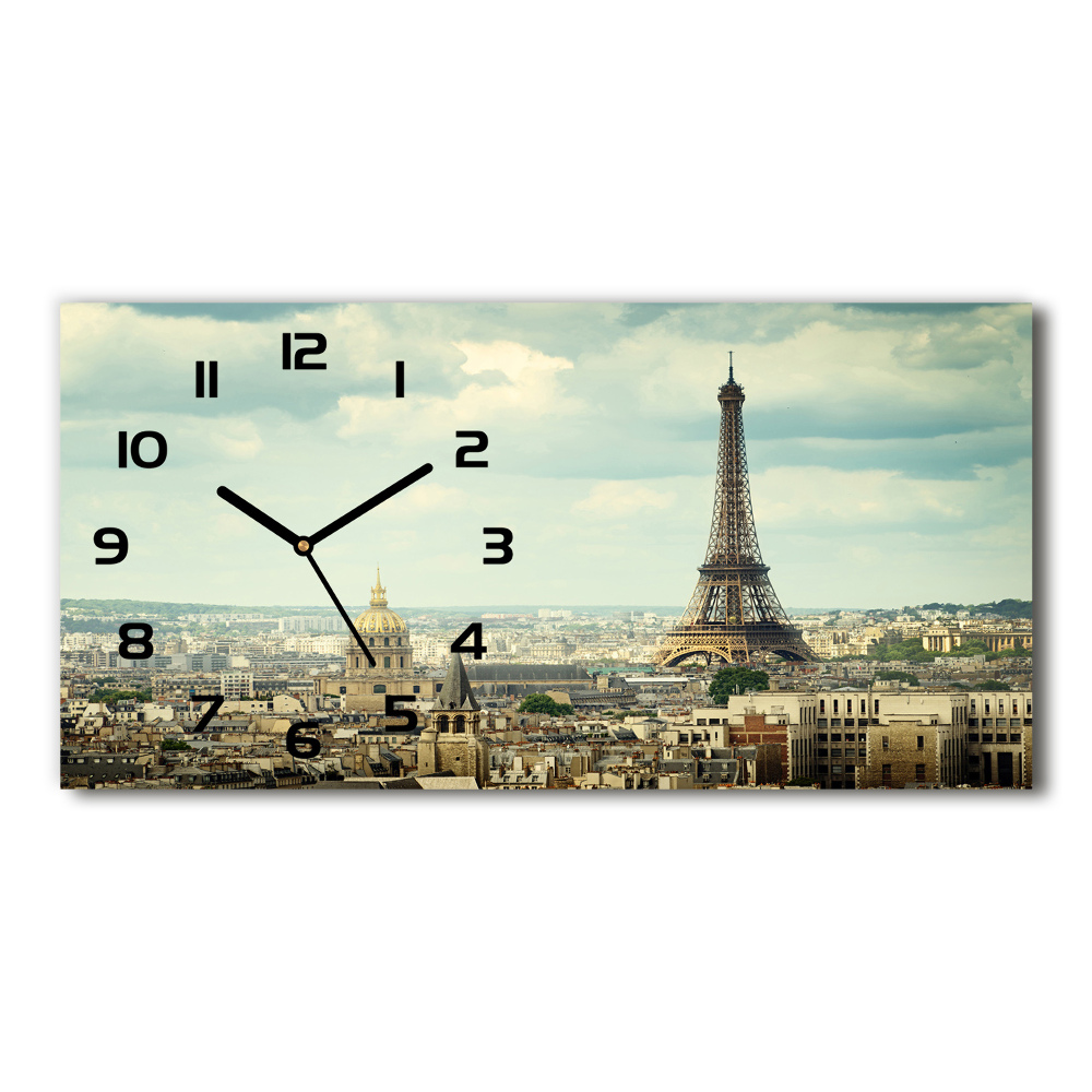 Horizontal wall clock Eiffel Paris tower