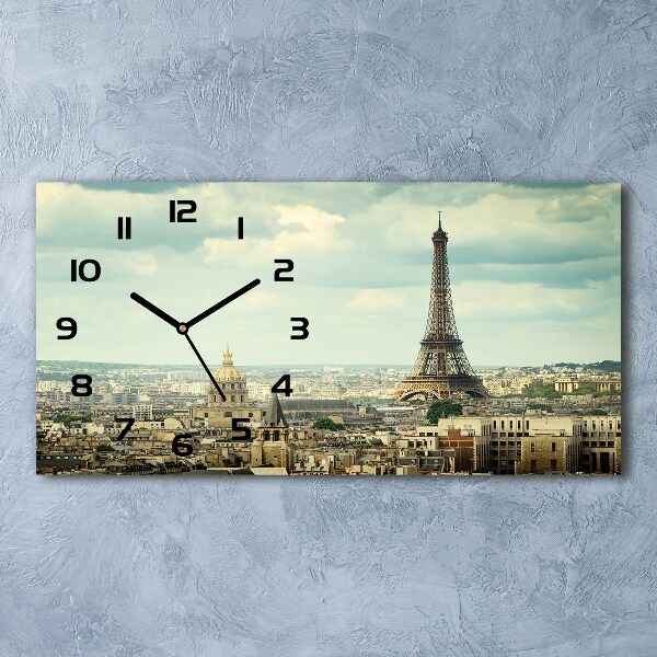 Horizontal wall clock Eiffel Paris tower