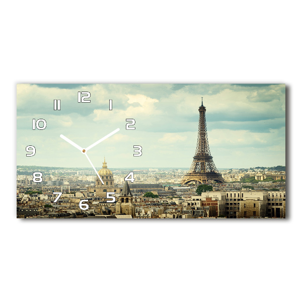 Horizontal wall clock Eiffel Paris tower