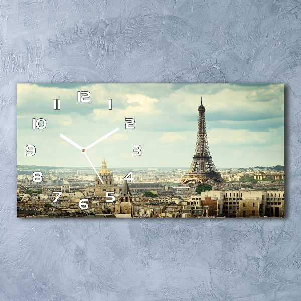 Horizontal wall clock Eiffel Paris tower