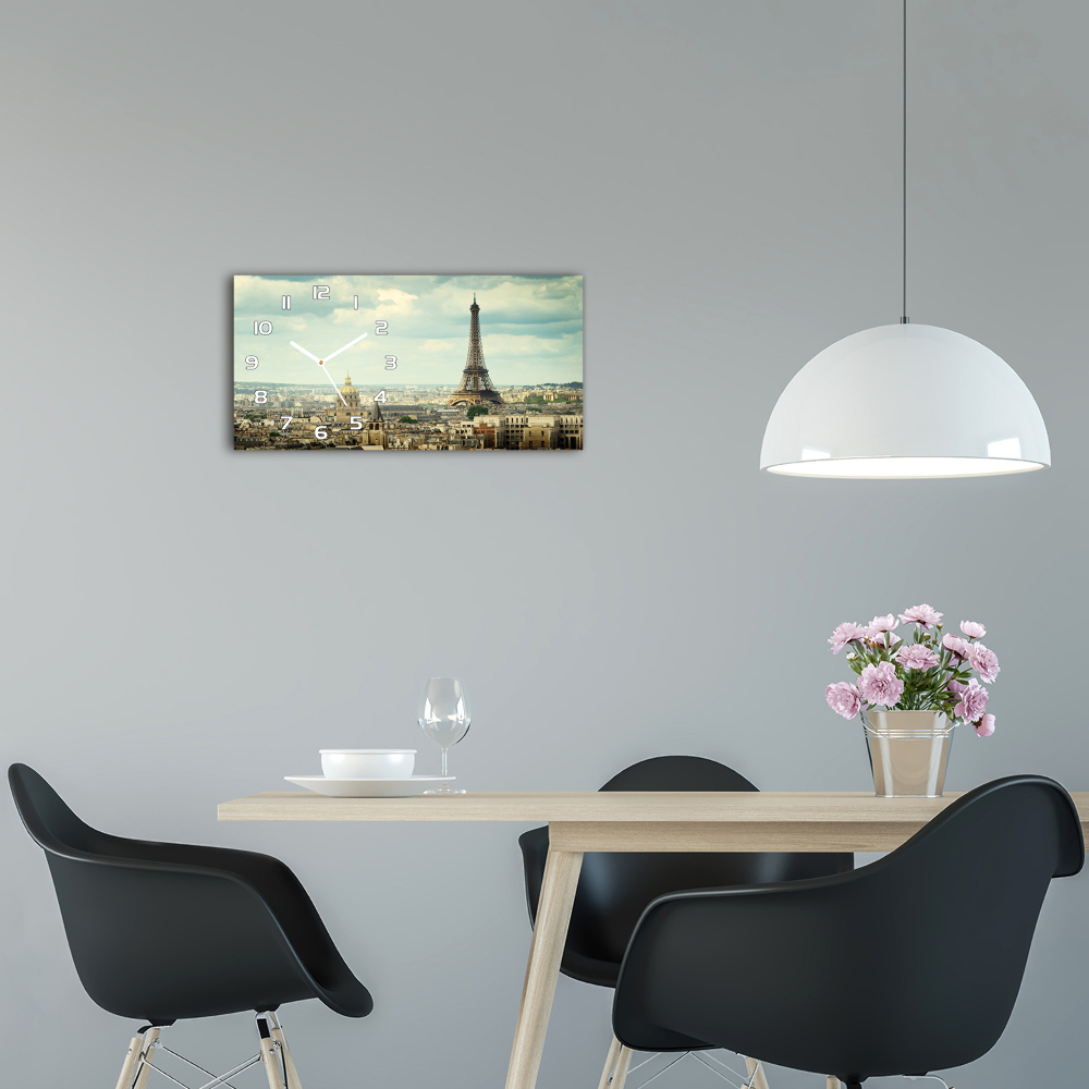 Horizontal wall clock Eiffel Paris tower