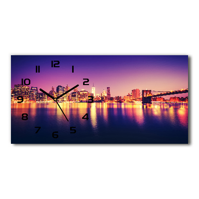 Horizontal rectangular wall clock Manhattan New York