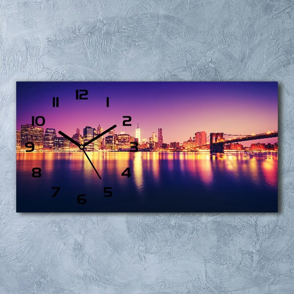 Horizontal rectangular wall clock Manhattan New York