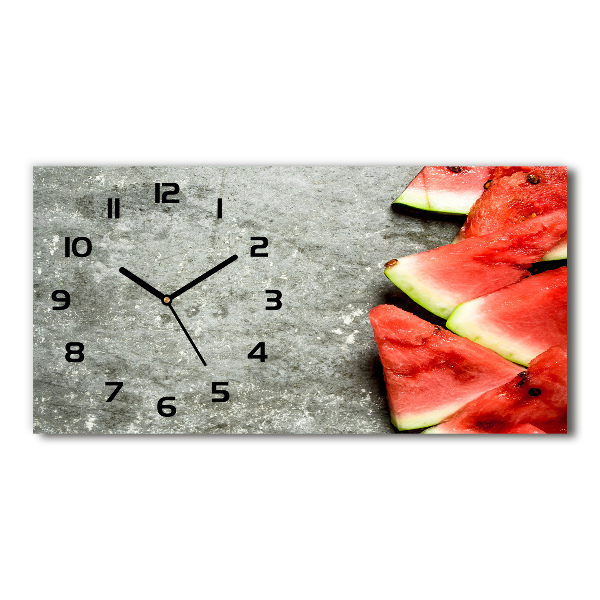 Horizontal wall clock Chopped watermelon