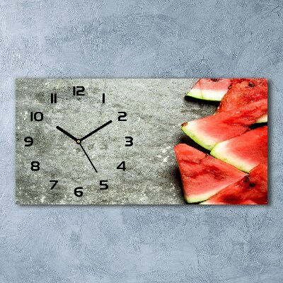 Horizontal wall clock Chopped watermelon