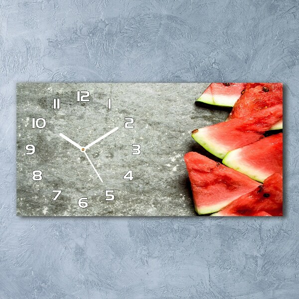 Horizontal wall clock Chopped watermelon