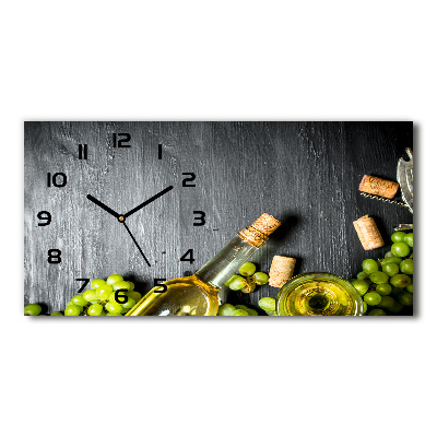 Horizontal rectangular wall clock White wine and fruit