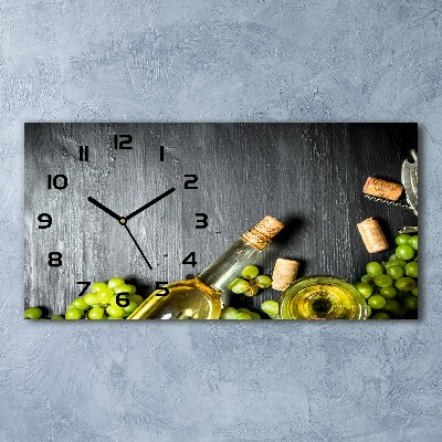 Horizontal rectangular wall clock White wine and fruit