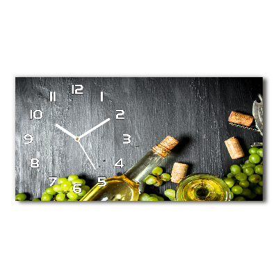 Horizontal rectangular wall clock White wine and fruit