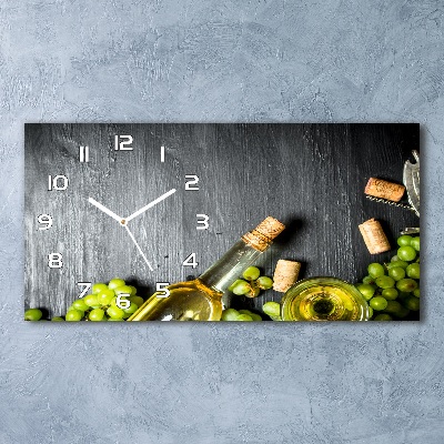 Horizontal rectangular wall clock White wine and fruit