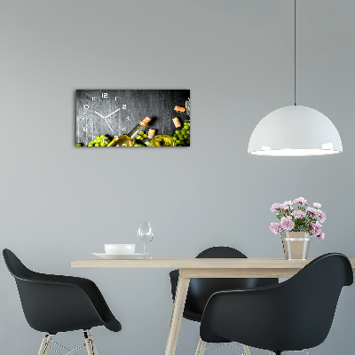 Horizontal rectangular wall clock White wine and fruit