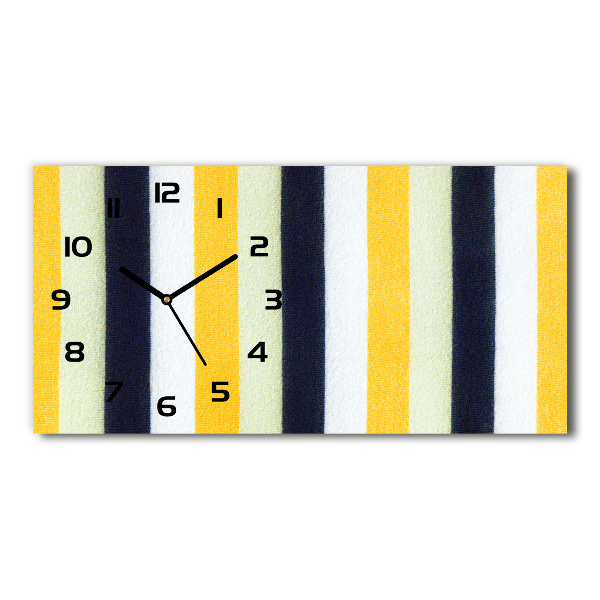 Horizontal rectangular wall clock Background with stripes