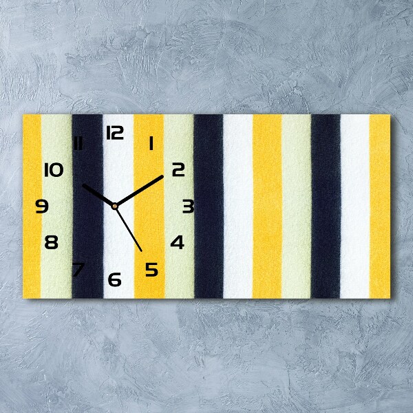 Horizontal rectangular wall clock Background with stripes