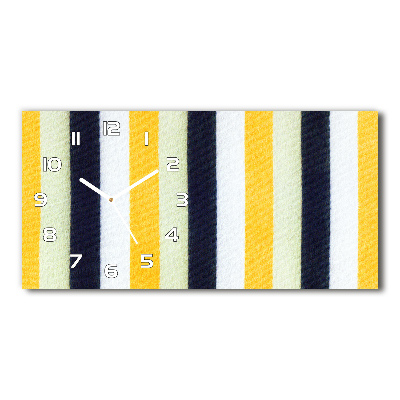 Horizontal rectangular wall clock Background with stripes