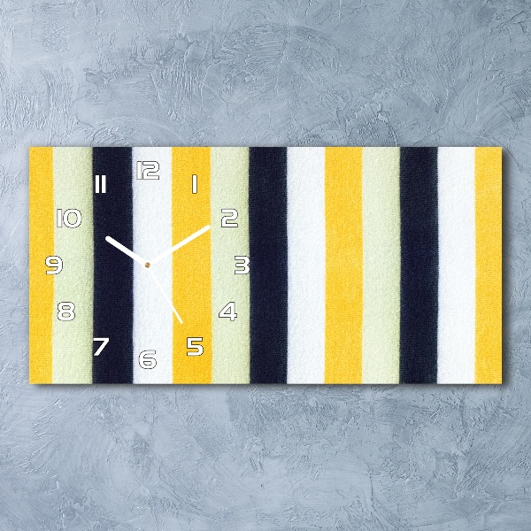 Horizontal rectangular wall clock Background with stripes