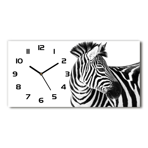 Horizontal wall clock Zebra in the snow