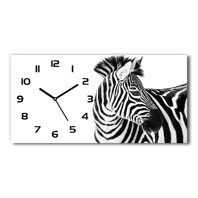 Horizontal wall clock Zebra in the snow