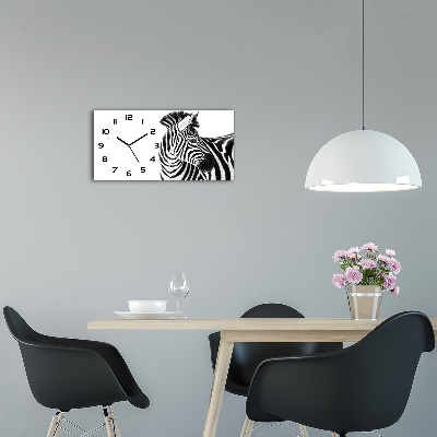 Horizontal wall clock Zebra in the snow