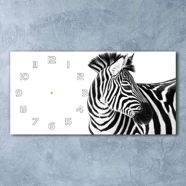 Horizontal wall clock Zebra in the snow