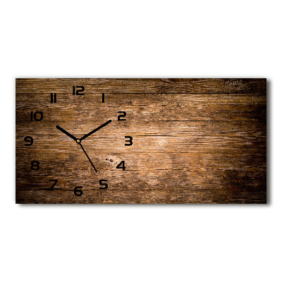 Horizontal wall clock Wooden background